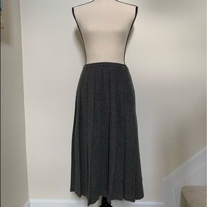 Vintage | Gray Wool Pleated Skirt